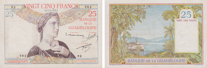 25 Francs - Banque de la Guadeloupe